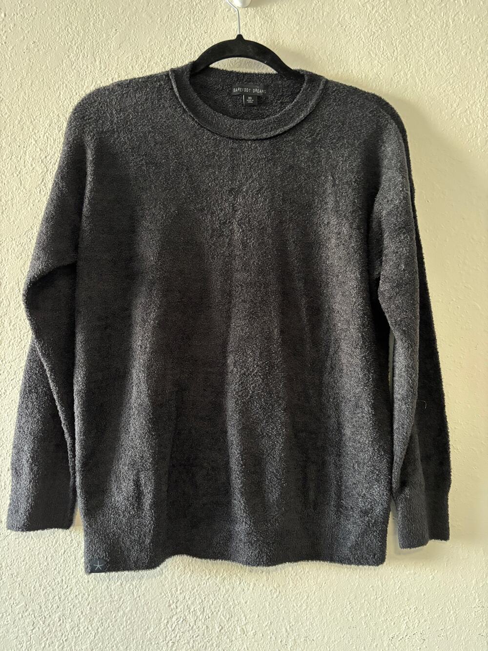 Barefoot Dreams Chenille Pullover Sweater Womens Size XS Black Cozy Soft